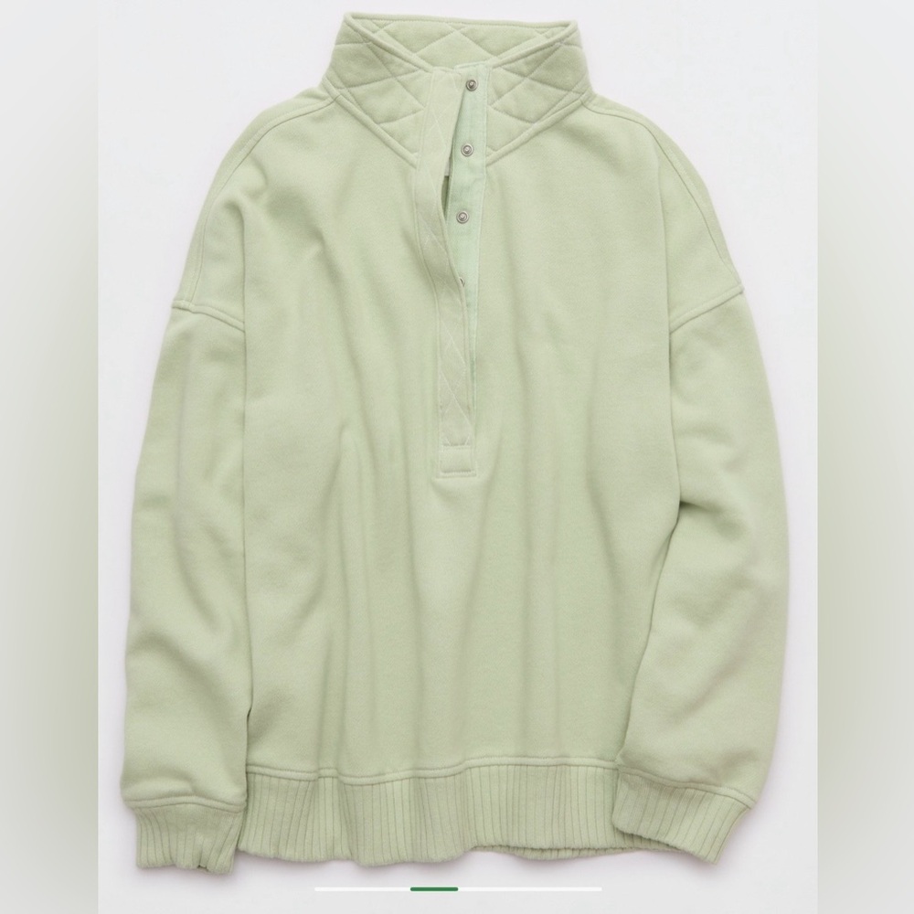 Aerie Women’s Oversized Oh Snap Sweatshirt Color Dusty Sage Tart S